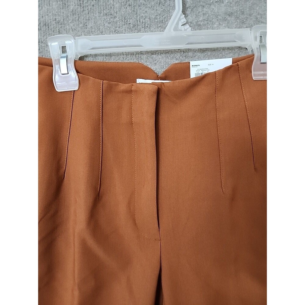 Nine West Curvy Tapered Ankle Dress Pants Womens 14 Brown Stretch Career NEW - Picture 4 of 10
